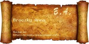 Broczky Anna névjegykártya