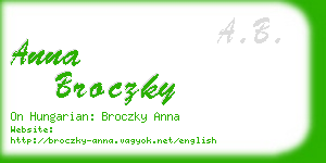 anna broczky business card